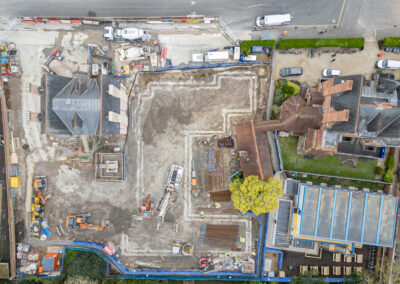 An aerial view of work at the Norham St Edmund site