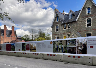 Building hoardings at the Norham St Edmund site