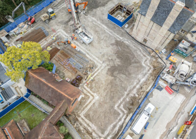 An aerial view of work at the Norham St Edmund site