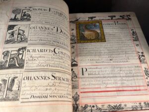 Generous donors gave towards the Chapel in the 1680s, recorded in the Benefactions Book.