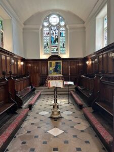 The Chapel and its beautiful altar painting ‘Supper at Emmaus’ by Ceri Richards